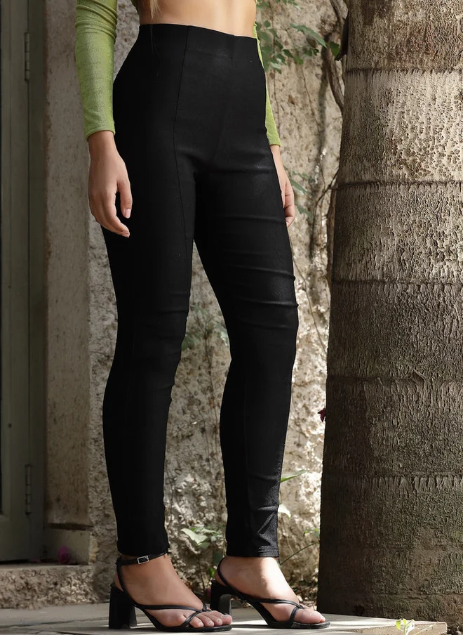 PRIZO PRIZO Women Black Ankle-Length Leggings